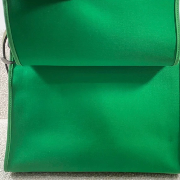 Authentic Pre-Owned Hermès Khaki Vache Hunter Bamboo Toile Herbag Zip Size 31 - Picture 16 of 16